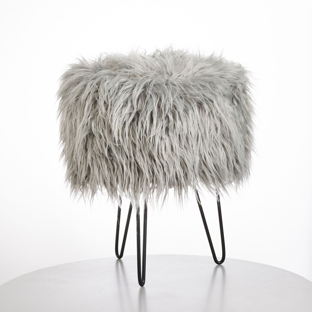 Patrice Faux Fur Stool