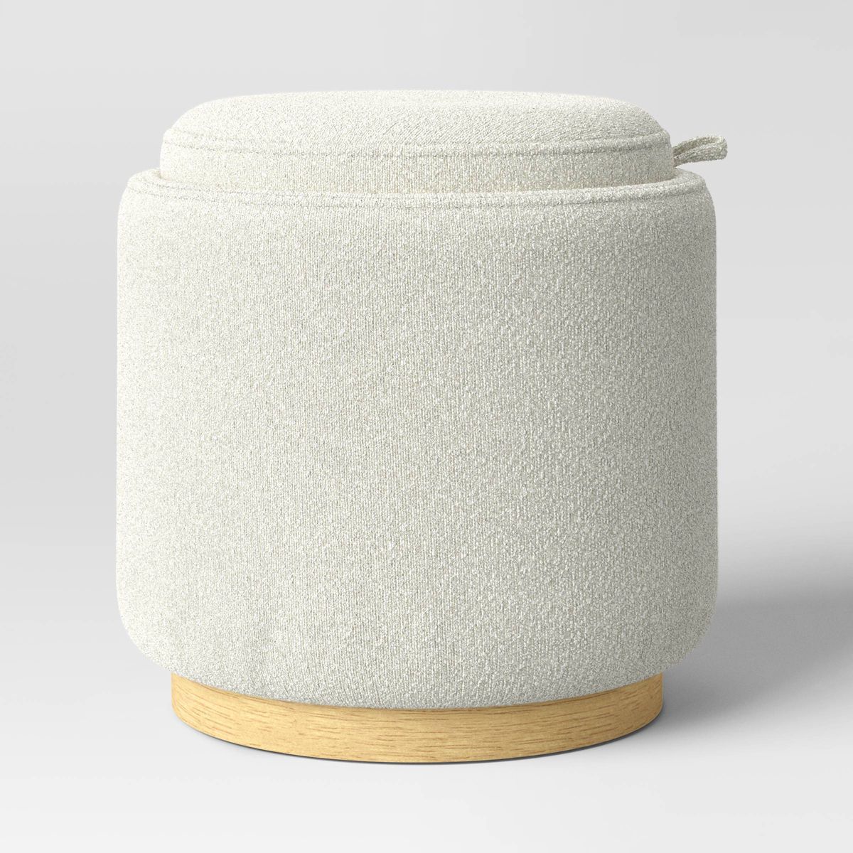Round Upholstered Storage Ottoman